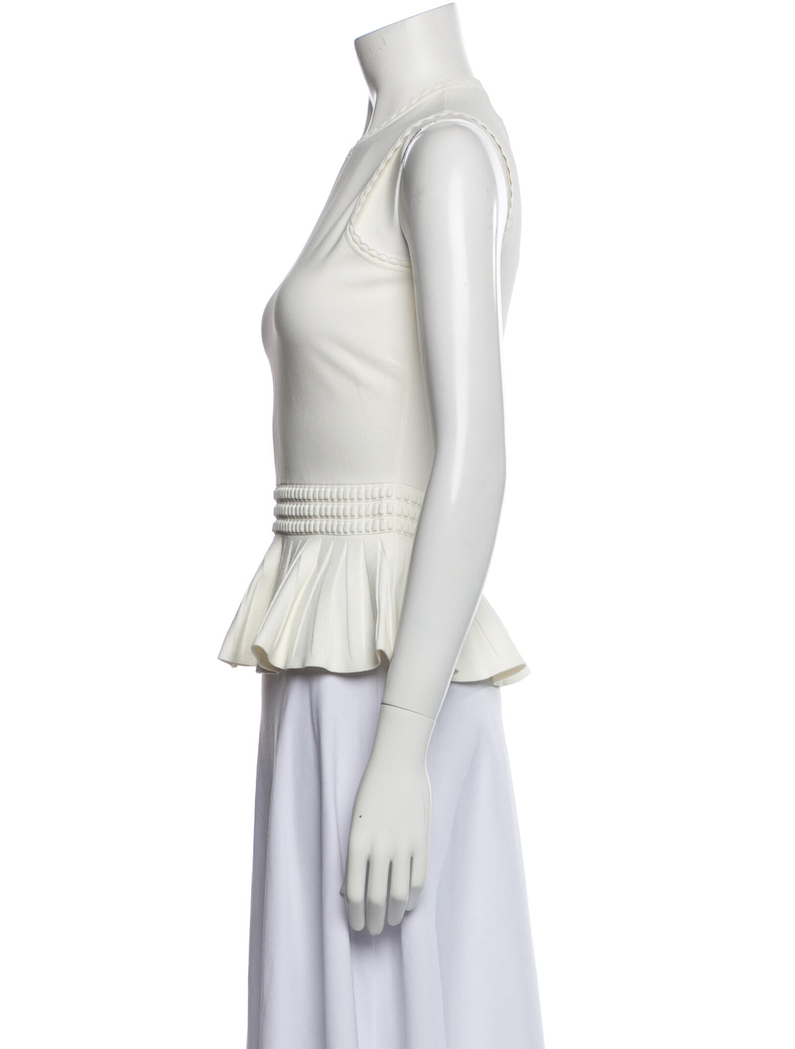 Alexander McQueen Crew Neck Sleeveless Crop Top